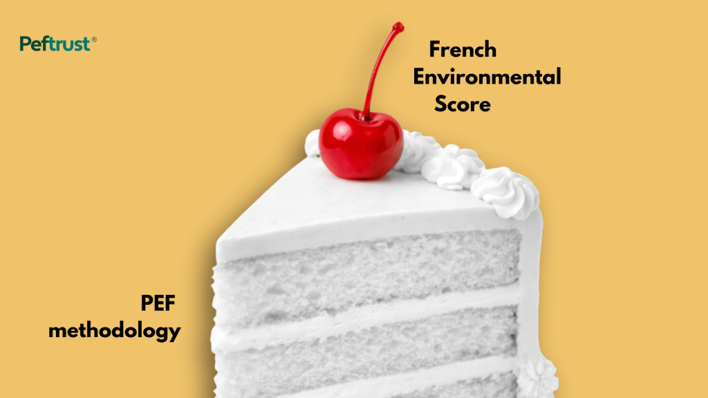 Peftrust - PEF and the French Environmental Score with a cake